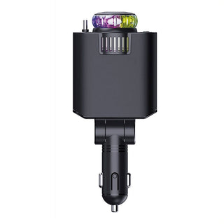 120W Super Fast Car Charger Retractable Cable Ambient Light Smart Air Freshener