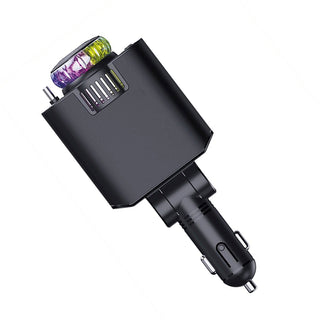 120W Super Fast Car Charger Retractable Cable Ambient Light Smart Air Freshener