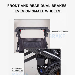 High-Density Aluminum Alloy Foldable Wheelchair with Shock-Absorbing Wheels and Trolley-Style Handle – Lightweight