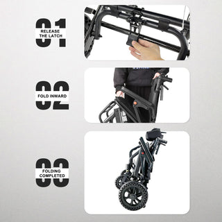 Foldable Manual Wheelchair with Lightweight Aluminum Alloy Frame