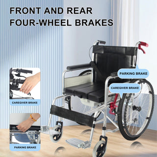 24" Lightweight Manual Wheelchair with Dual X-Frame Support