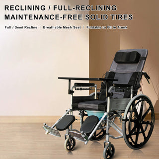 Adjustable Reclining Manual Wheelchair – Full Recline
