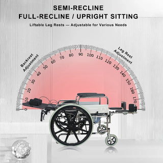 Adjustable Reclining Manual Wheelchair – Full Recline