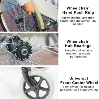 24-Inch Manual Wheelchair with Dual Brakes