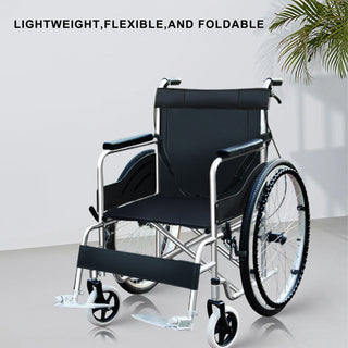 24-Inch Manual Wheelchair with Dual Brakes