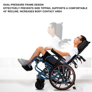 Zero-Gravity Reclining Wheelchair with Dual-Pressure Frame