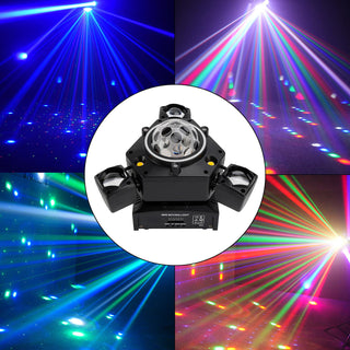 Three Head LED Stage Light Beam Moving Head Light With Laser DJ Disco Party