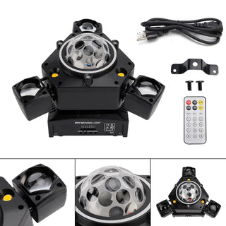 Three Head LED Stage Light Beam Moving Head Light With Laser DJ Disco Party
