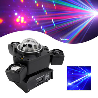 Three Head LED Stage Light Beam Moving Head Light With Laser DJ Disco Party