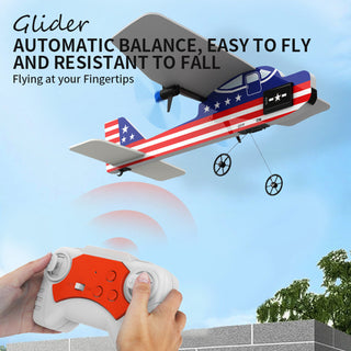 KF800 2.4G Remote Control Glider With Cool Light Plane Flying Airplane Toy Red