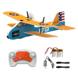 KF801 2.4G Remote Control Glider With Cool Light Flying Airplane Toy Yellow