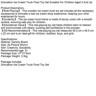 Simulation Ice Cream Truck Food Toy Set Suitable For Children Aged 3 And Up