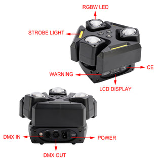 150W RGBW Rotating Laser Light DJ Stage Effect Party Beam Disco Show Bar Light