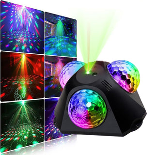 3Head Sound Activated Magic Ball Strobe Light With Remote Control For Home Party