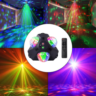 3Head Sound Activated Magic Ball Strobe Light With Remote Control For Home Party