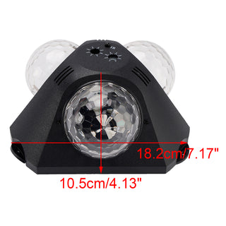 3Head Sound Activated Magic Ball Strobe Light With Remote Control For Home Party
