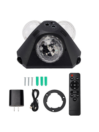 3Head Sound Activated Magic Ball Strobe Light With Remote Control For Home Party