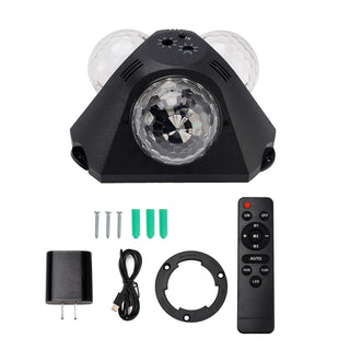 3Head Sound Activated Magic Ball Strobe Light With Remote Control For Home Party