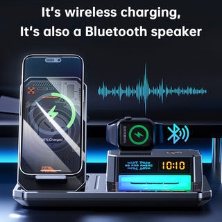 6 in 1 Magnetic Wireless Charger Bluetooth Speakers for Apple 17 16e 16 15 14 13
