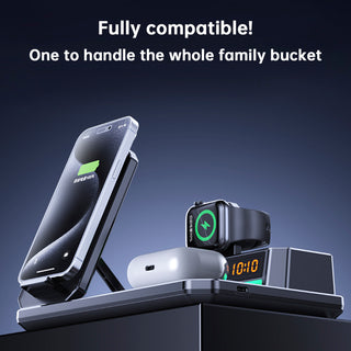 6 in 1 Magnetic Wireless Charger Bluetooth Speakers for Apple 17 16e 16 15 14 13