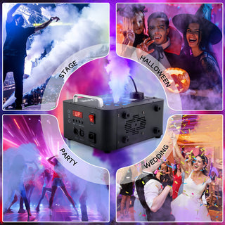 1500W 3In1 LED Light Smoke Fog Machine Stage Fogger DJ Spray Smoke Stage Effect