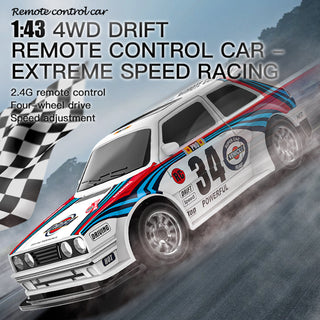KF34 1:43 Scale RC Drift Car 2.4G 4WD High-Speed Drift Racing Car With LED Light
