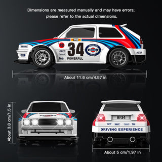 KF34 1:43 Scale RC Drift Car 2.4G 4WD High-Speed Drift Racing Car With LED Light