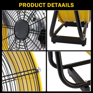 24 Inch Industrial Tilt Drum Fan 3 Velocity Speed 360° Adjustable Floor Fan