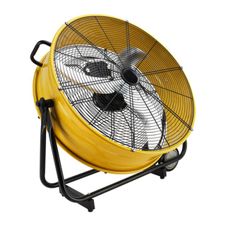 24 Inch Industrial Tilt Drum Fan 3 Velocity Speed 360° Adjustable Floor Fan