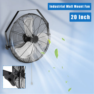 20 Inch Industrial Wall Mount Fan Metal 3 Speed Ventilation Shop Fan