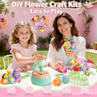 Flower Bouquet Making Kit DIY Flower Bouquets Craft Toy For 4+ Year Old Kid Pink
