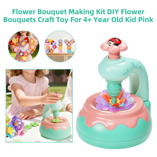Flower Bouquet Making Kit DIY Flower Bouquets Craft Toy For 4+ Year Old Kid Pink