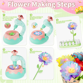 Flower Bouquet Making Kit DIY Flower Bouquets Craft Toy For 4+ Year Old Kid Pink