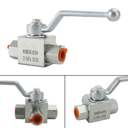 3 Way Hydraulic Ball Valve 1/4" NPT Female High Pressure Ball Valve Generic