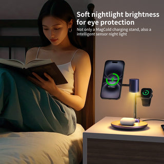 4-in-1 Qi2 15W Cooling Wireless Charger Station Fast Charging Station MagSafe