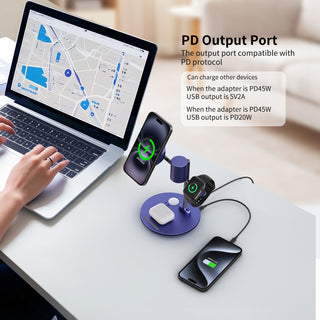 4-in-1 Qi2 15W Cooling Wireless Charger Station Fast Charging Station MagSafe