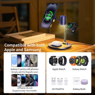 4-in-1 Qi2 15W Cooling Wireless Charger Station Fast Charging Station MagSafe