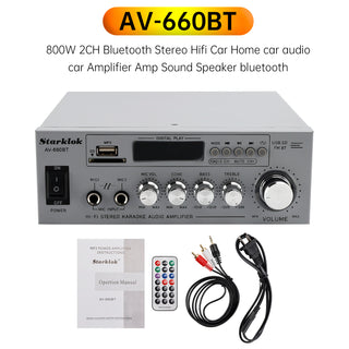 800W  2.1CH Bluetooth Stereo Hifi Car Home Audio Car Amplifier AMP Sound Speaker