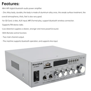 800W  2.1CH Bluetooth Stereo Hifi Car Home Audio Car Amplifier AMP Sound Speaker