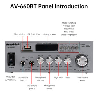 800W  2.1CH Bluetooth Stereo Hifi Car Home Audio Car Amplifier AMP Sound Speaker