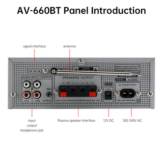 800W  2.1CH Bluetooth Stereo Hifi Car Home Audio Car Amplifier AMP Sound Speaker