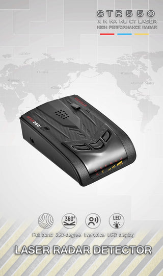 STR550 Lidar Speedometer Radar Detector Car Radar Speed Detector 360°Laser Dog