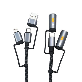 240W 6-in-1 Rugged Charging Cable with Arc Ignite and Emergency Light USB C Fast Charging Cable for Outdoor Emergency Use 240W Arc Strobe