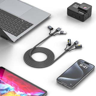 240W 6-in-1 Rugged Charging Cable with Arc Ignite and Emergency Light USB C Fast Charging Cable for Outdoor Emergency Use 240W Arc Strobe
