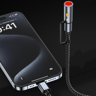 240W 6-in-1 Rugged Charging Cable with Arc Ignite and Emergency Light USB C Fast Charging Cable for Outdoor Emergency Use 240W Arc Strobe