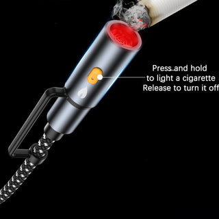 240W 6-in-1 Rugged Charging Cable with Arc Ignite and Emergency Light USB C Fast Charging Cable for Outdoor Emergency Use 240W Arc Strobe