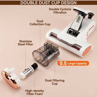 15KPa Cordless Mattress Vacuum Cleaner with UV Care & 140°F Heat