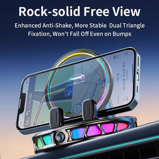 Colorful RGB Ambient Light Car Wireless Charging Bracket Holder Car Phone Mount