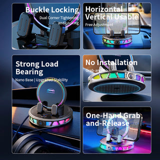 Colorful RGB Ambient Light Car Wireless Charging Bracket Holder Car Phone Mount