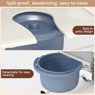 4-in-1 Patient Lift Wheelchair with Potty & Reclining Bed Function